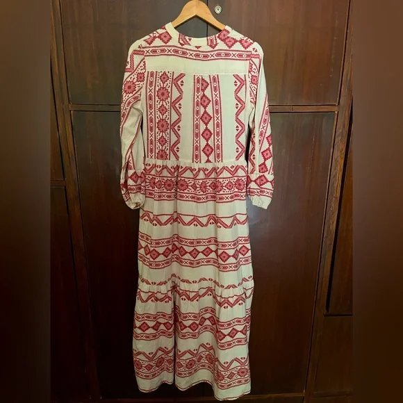 Marks & Spencer Cotton Rich Jacquard Maxi Dress (Size: UK 8 - UK 10) - Picture 5 of 8